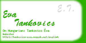 eva tankovics business card