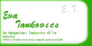 eva tankovics business card